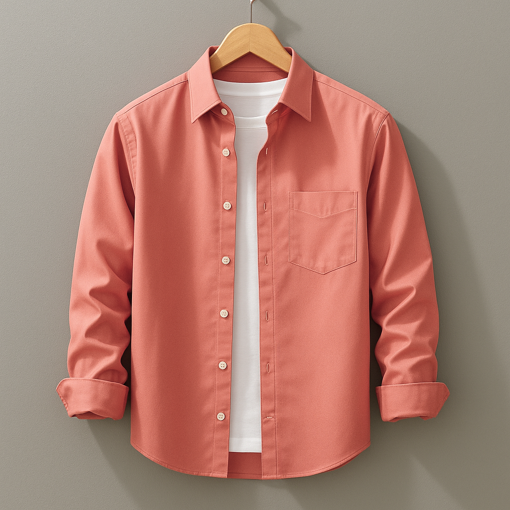 Peach Color Pure Cotton Shirt For Men