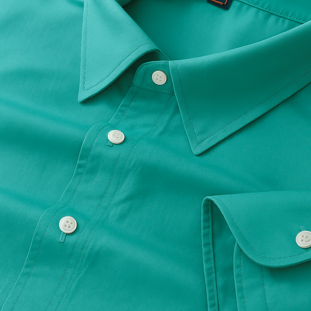 Teal Color Pure Cotton Shirt For Men