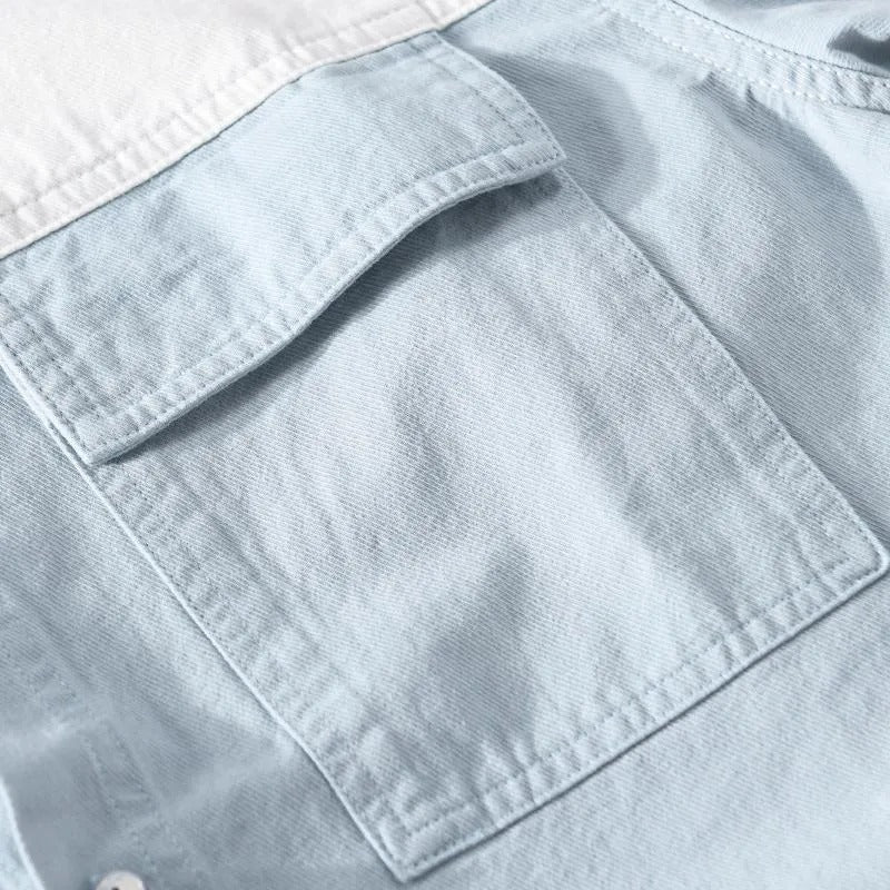 Gray  patch work full sleeve shirt