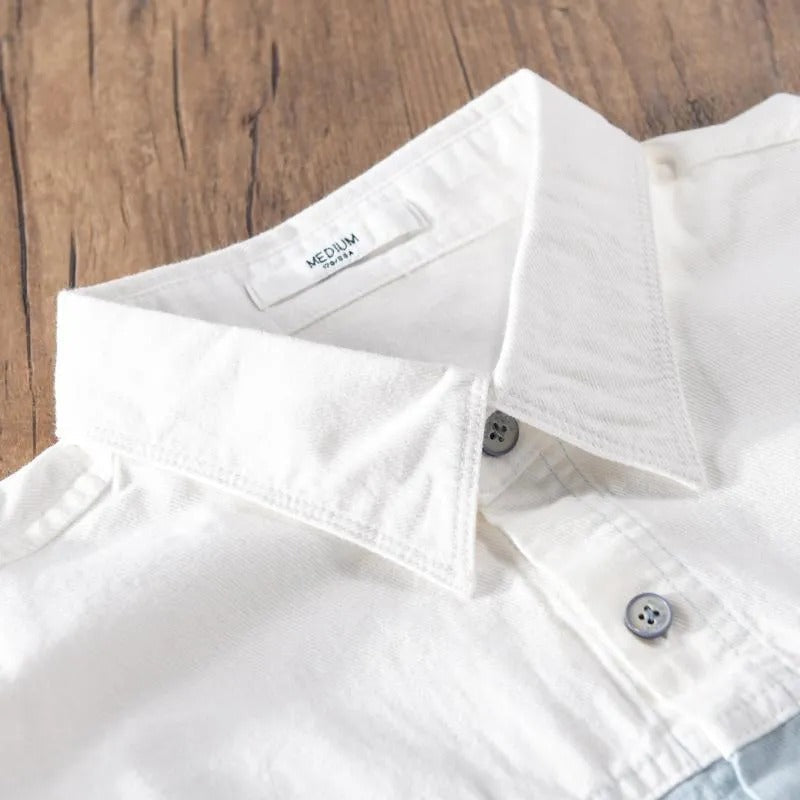 Gray  patch work full sleeve shirt