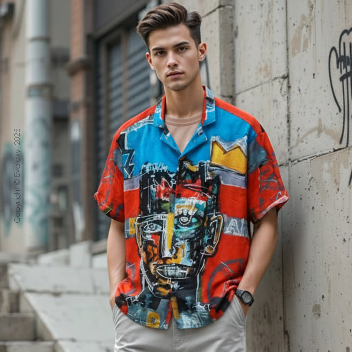 Adam Faces Graphic Oversized Half Sleeve Shirt For Men & Women