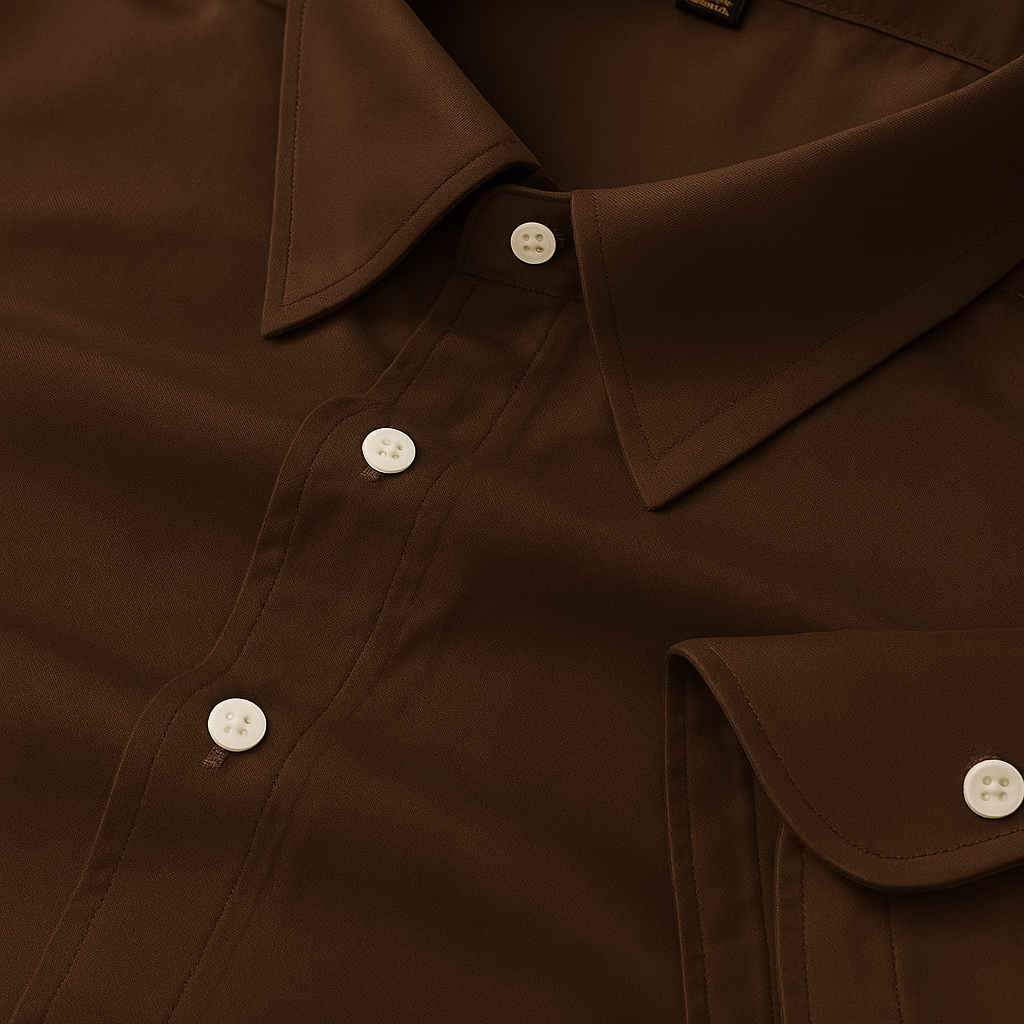 Brown Color Pure Cotton Shirt For Men