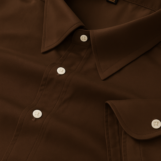Brown Color Pure Cotton Shirt For Men