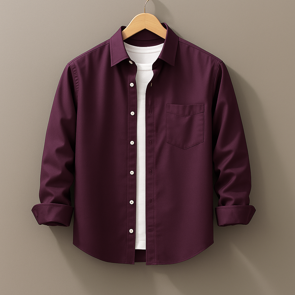 Purple Color Pure Cotton Shirt For Men