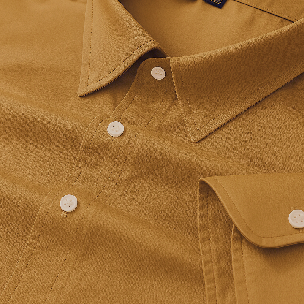 Golden Color Pure Cotton Shirt For Men