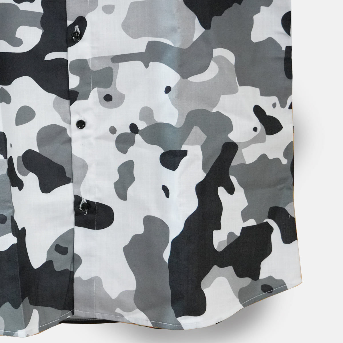 Black n Grey Camo Print Half Sleeve Shirt