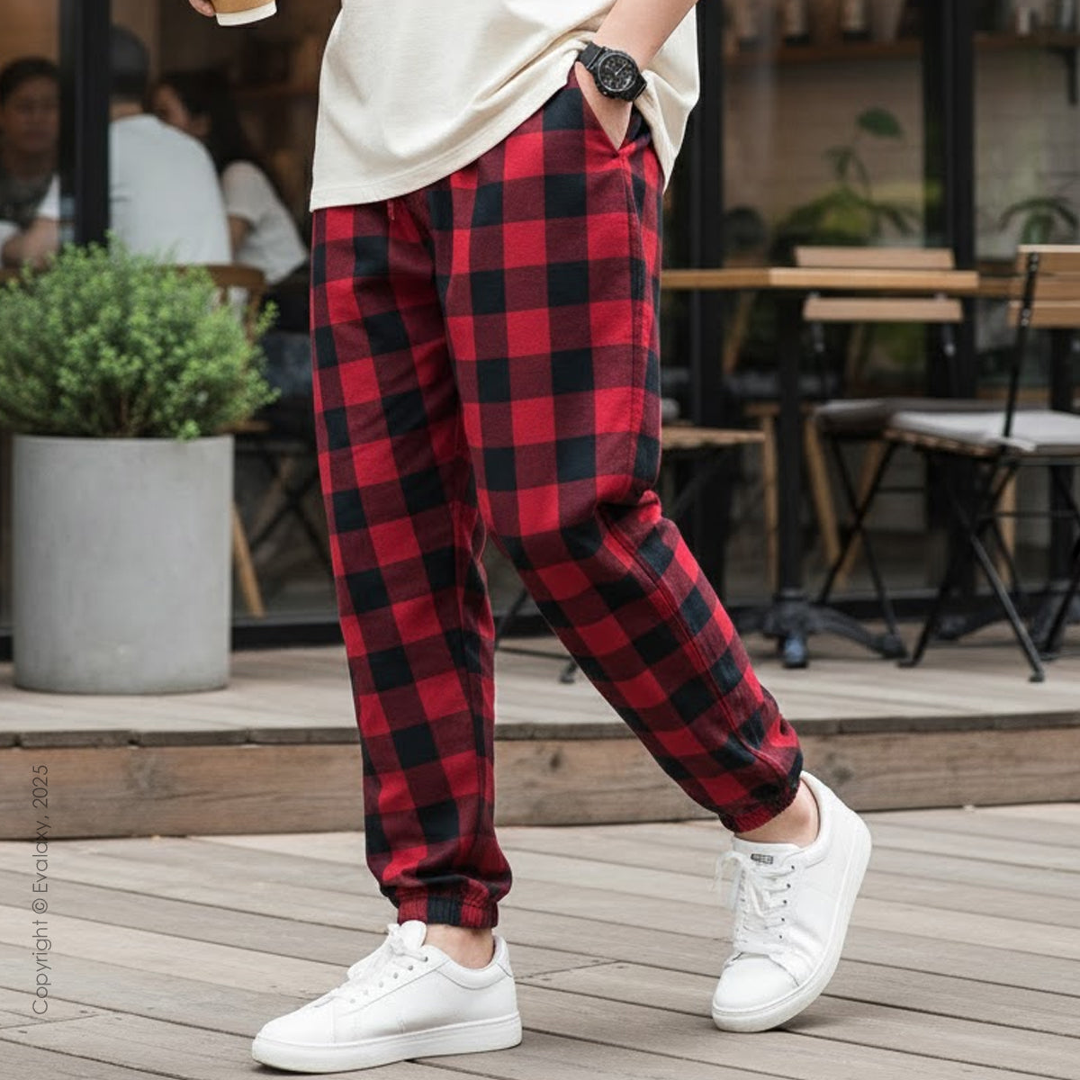 Evalaxy Classic Checkered Joggers – Unisex Daily Wear