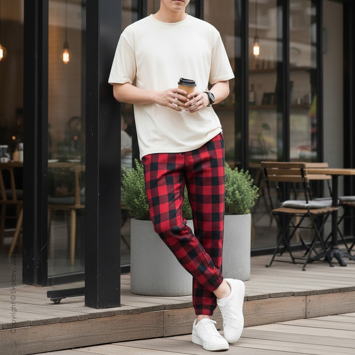 Evalaxy Classic Checkered Joggers – Unisex Daily Wear