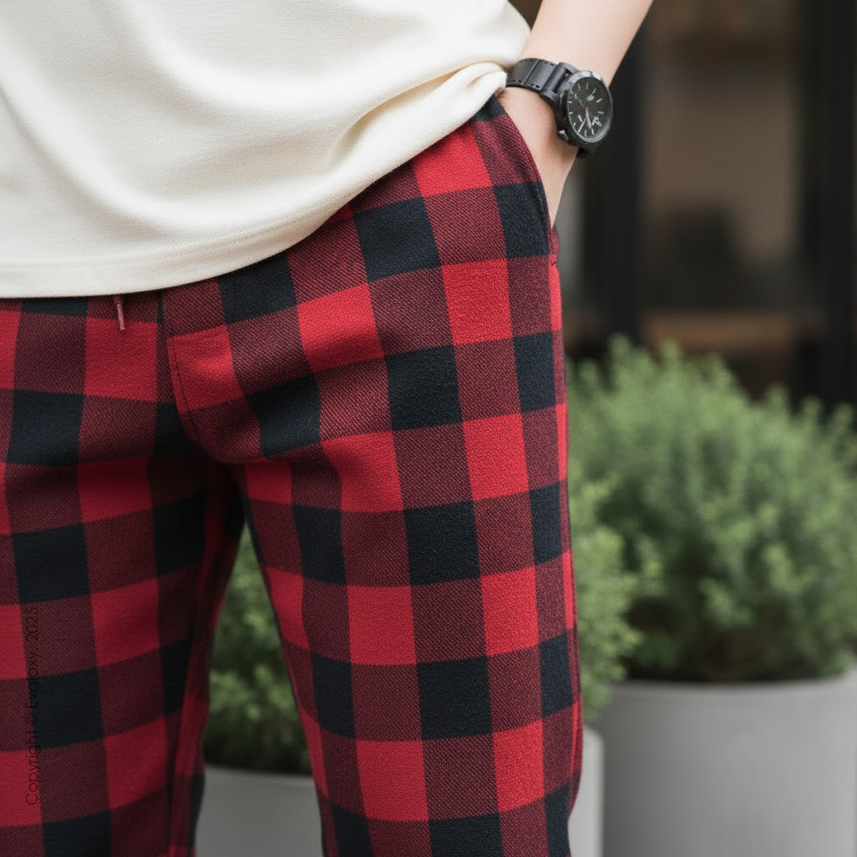 Evalaxy Classic Checkered Joggers – Unisex Daily Wear