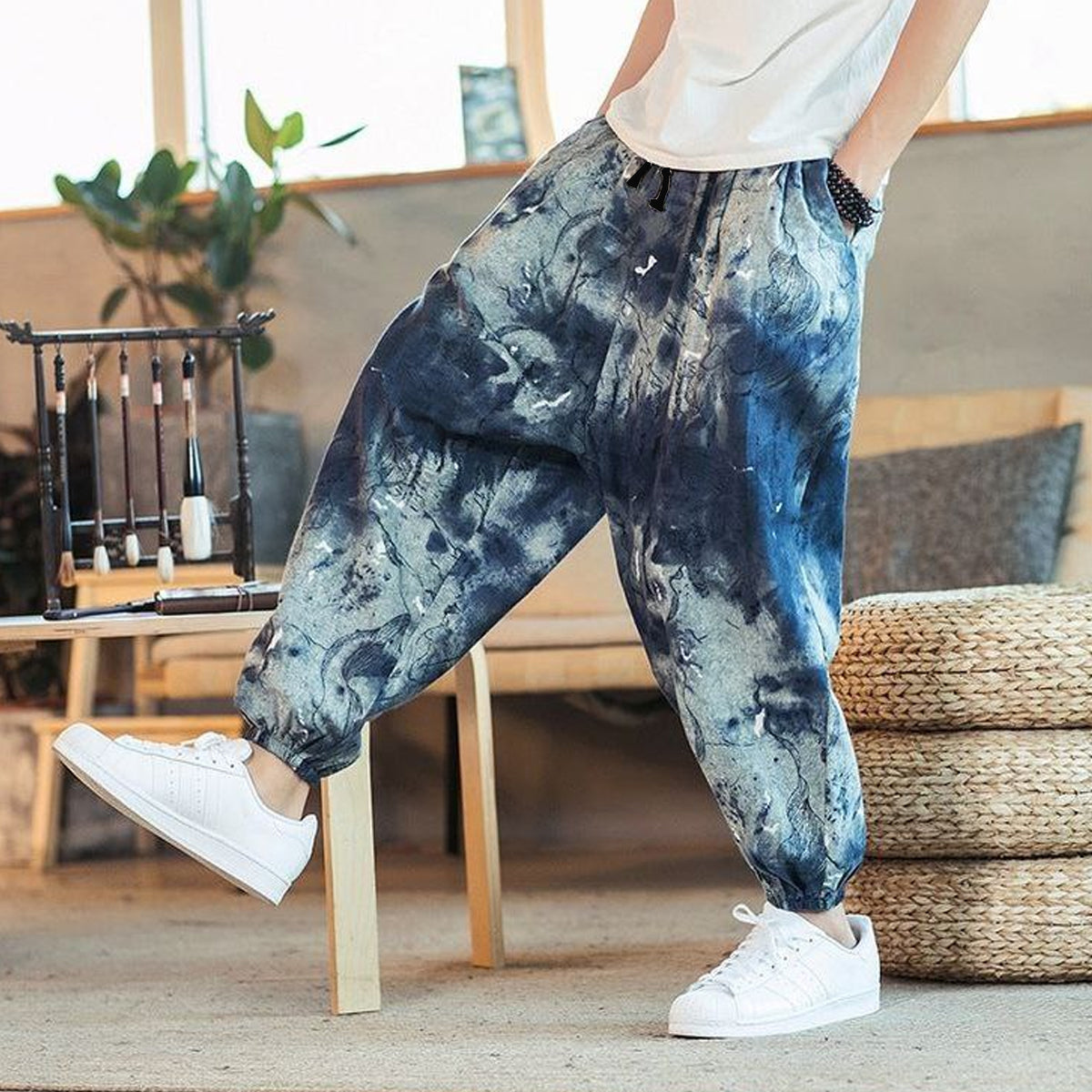 Loose SkyBlue StreetWear Jogger Breathable Casual Harem Pants