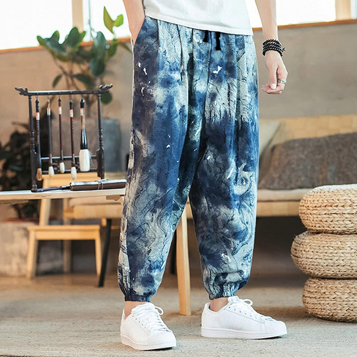 Loose SkyBlue StreetWear Jogger Breathable Casual Harem Pants