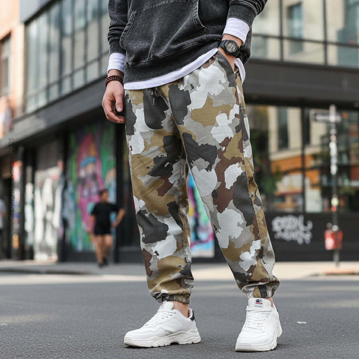 Loose Choco Boat Camo Jogger Breathable Casual Harem Pants for Men & Women