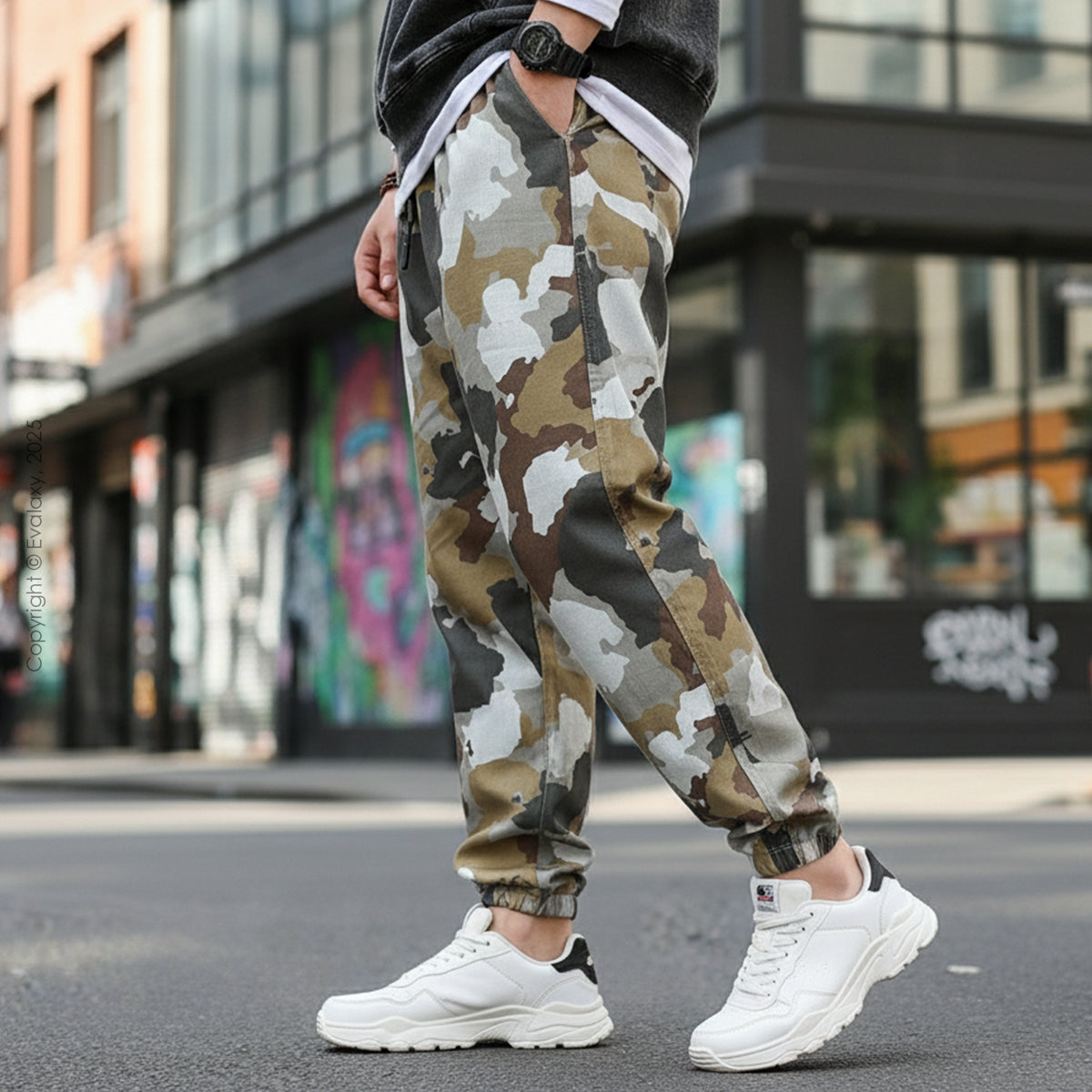 Loose Choco Boat Camo Jogger Breathable Casual Harem Pants for Men & Women