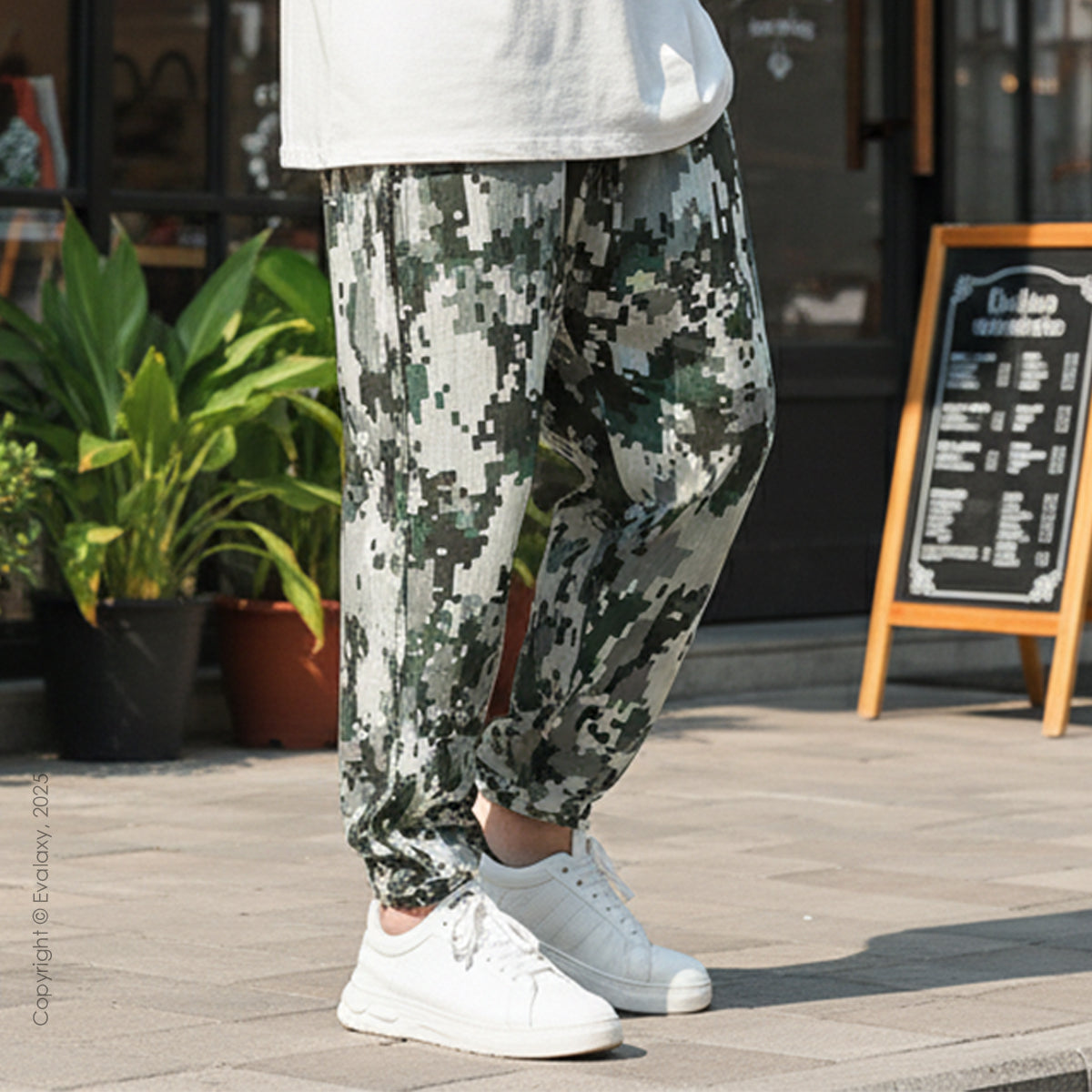 Loose Camo Blocks Jogger Breathable Casual Harem Pants For Men & Women