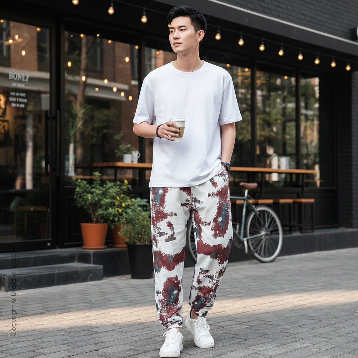 Maroon Cream Splash Jogger (Non-Strachable) Unisex
