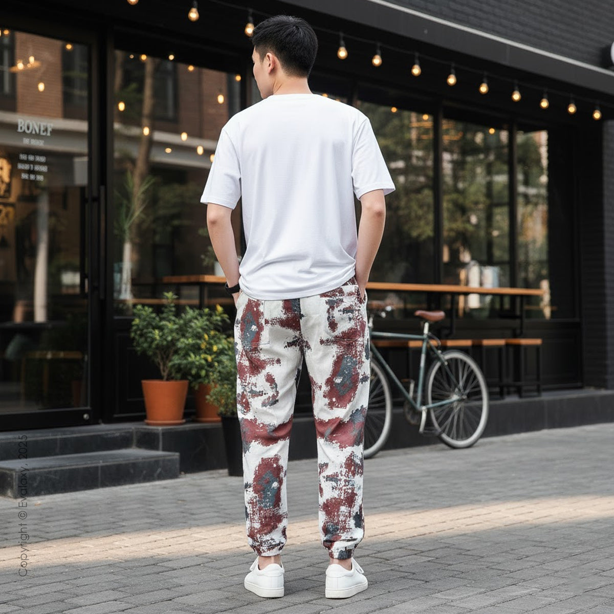 Maroon Cream Splash Jogger (Non-Strachable) Unisex