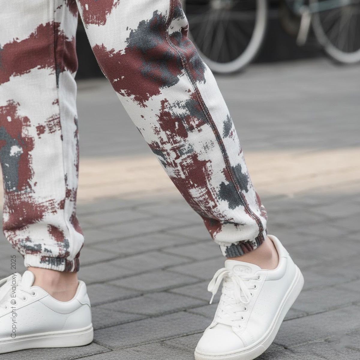 Maroon Cream Splash Jogger (Non-Strachable) Unisex