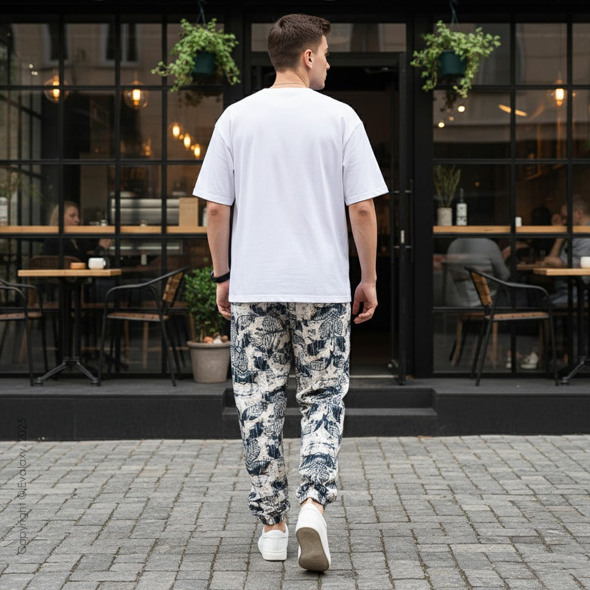 Loose Abstract Leaf Art Jogger Breathable Casual Harem Pants For Men & Women