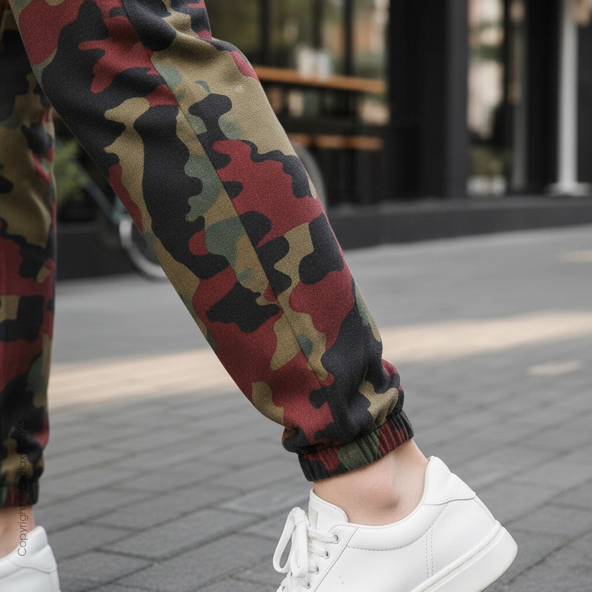 Loose Red Green Camo Jogger Breathable Casual Harem Pants For Men & Women