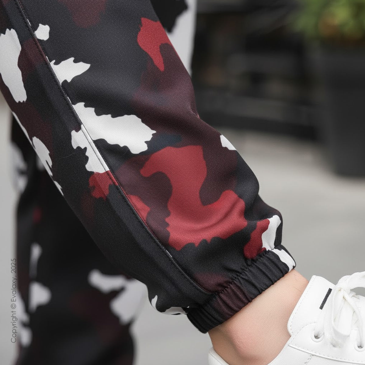 Loose Dark Maroon Black Camo Jogger Breathable Casual Harem Pants For Men & Women