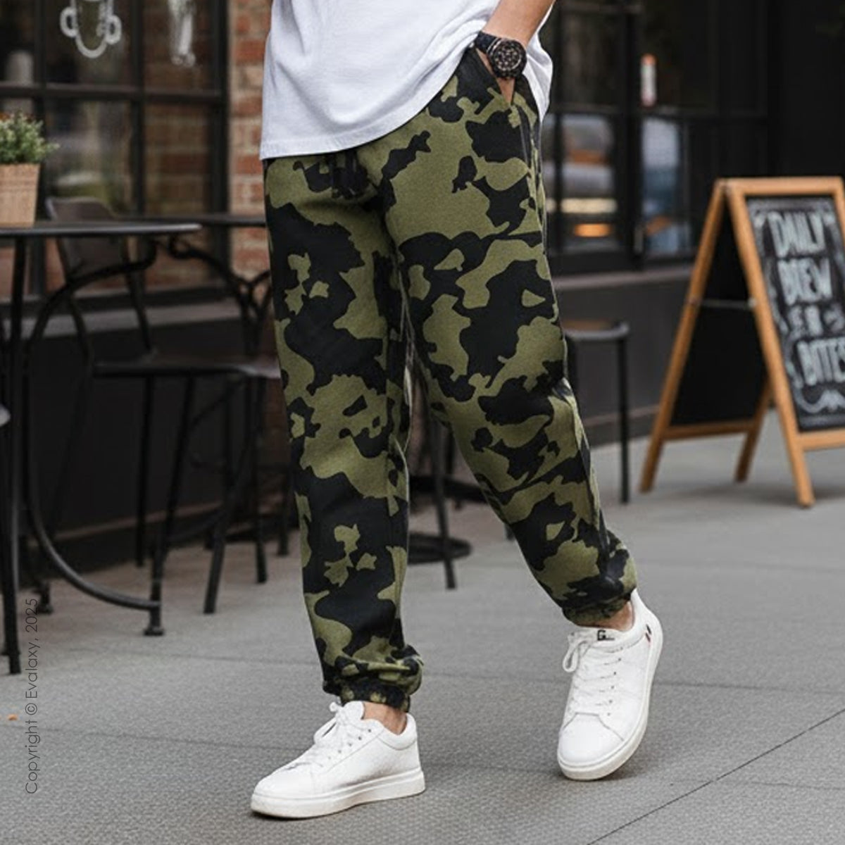 Loose Poison Green Camo Jogger Breathable Casual Harem Pants For Men & Women