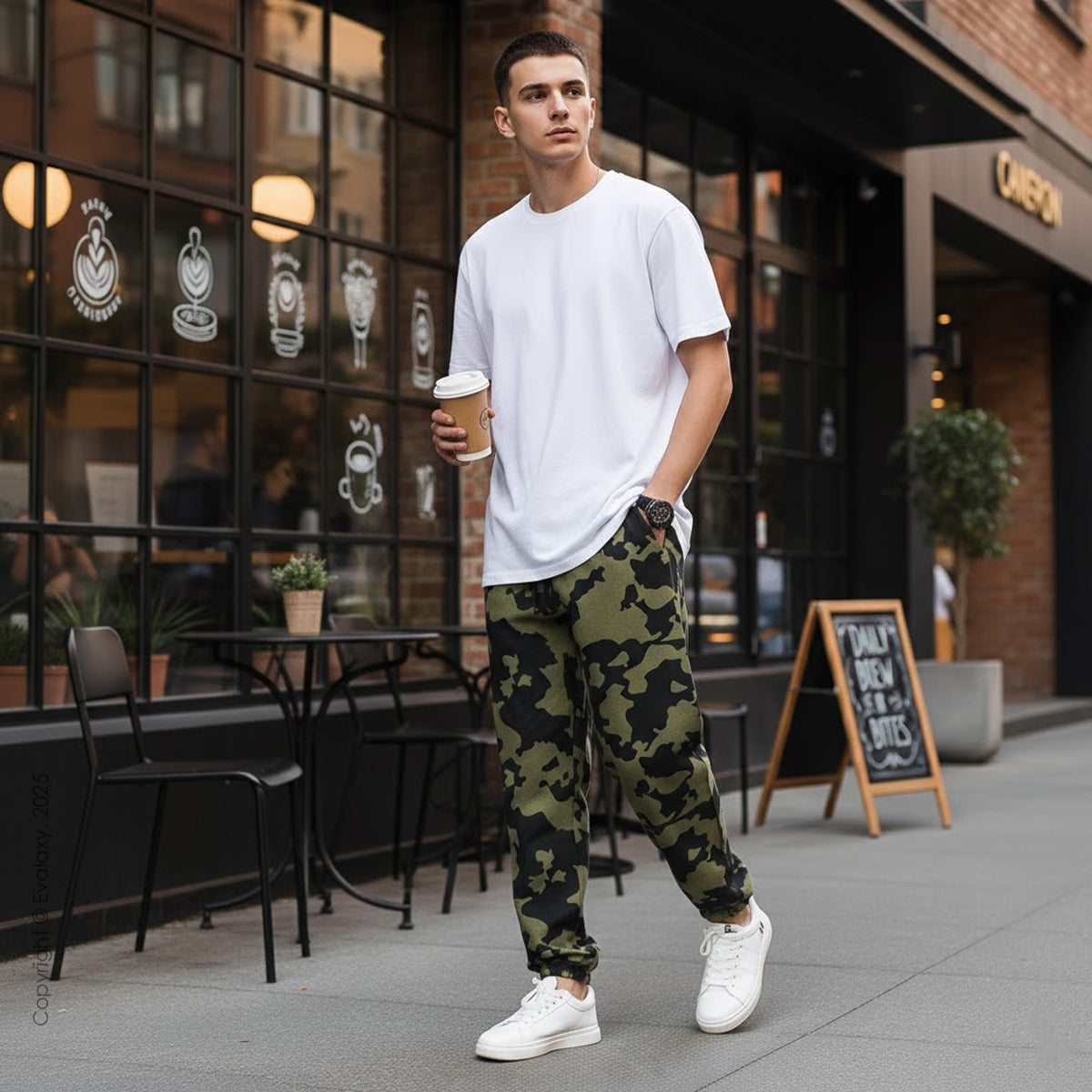 Loose Poison Green Camo Jogger Breathable Casual Harem Pants For Men & Women