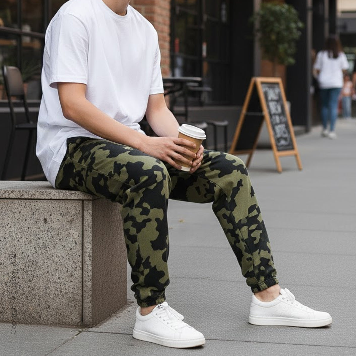 Loose Poison Green Camo Jogger Breathable Casual Harem Pants For Men & Women