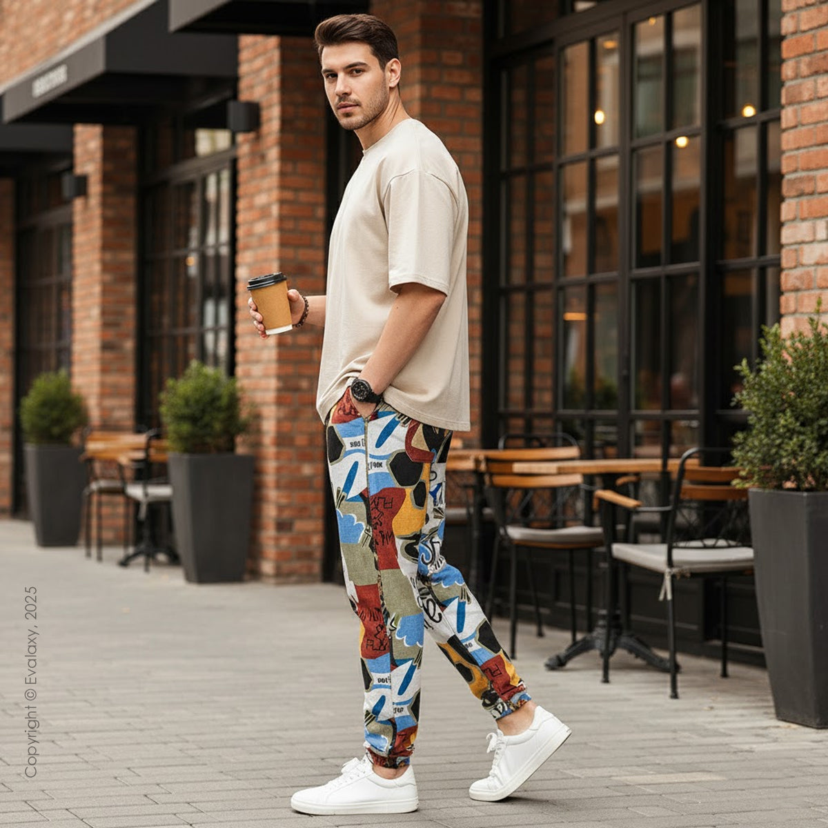 Random Adventure Rain Text StreetWear Jogger Breathable Casual Harem Pants for Men & Women