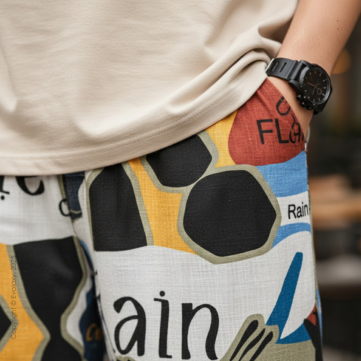 Random Adventure Rain Text StreetWear Jogger Breathable Casual Harem Pants for Men & Women