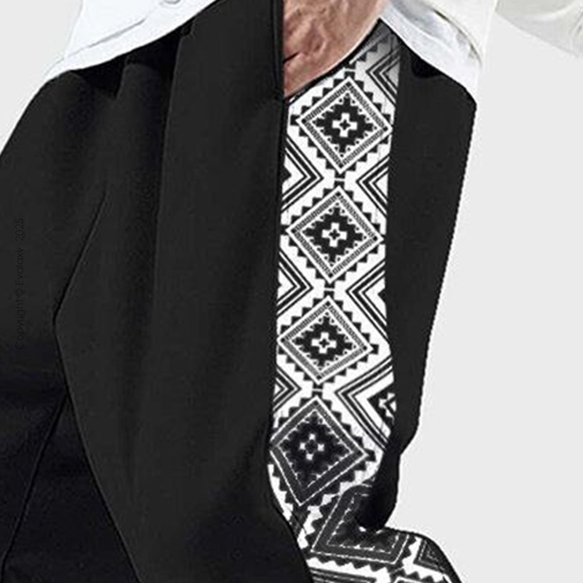 Black Side Triangle Print Jogger Breathable Casual Harem Pants For Men & Women