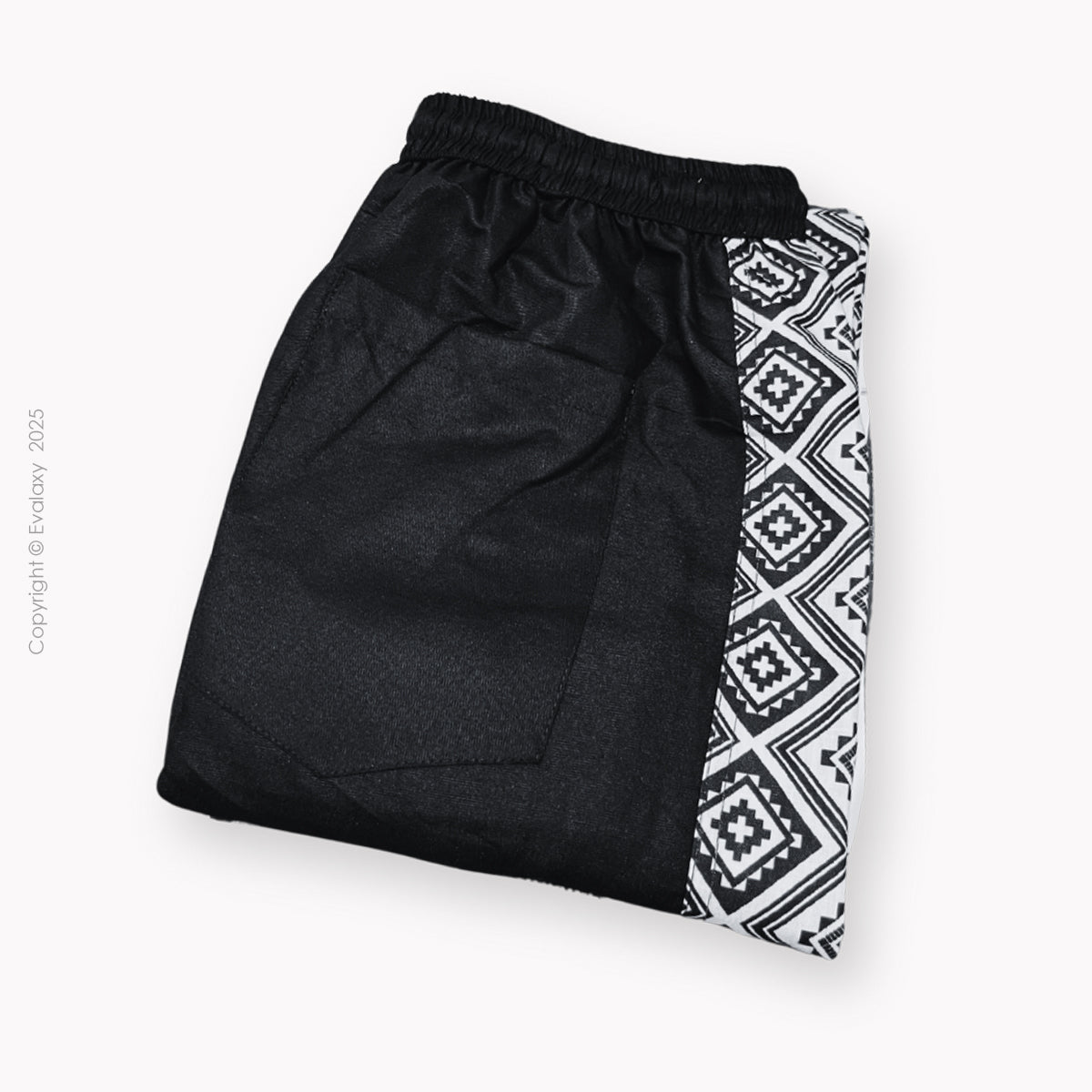 Black Side Triangle Print Jogger Breathable Casual Harem Pants For Men & Women