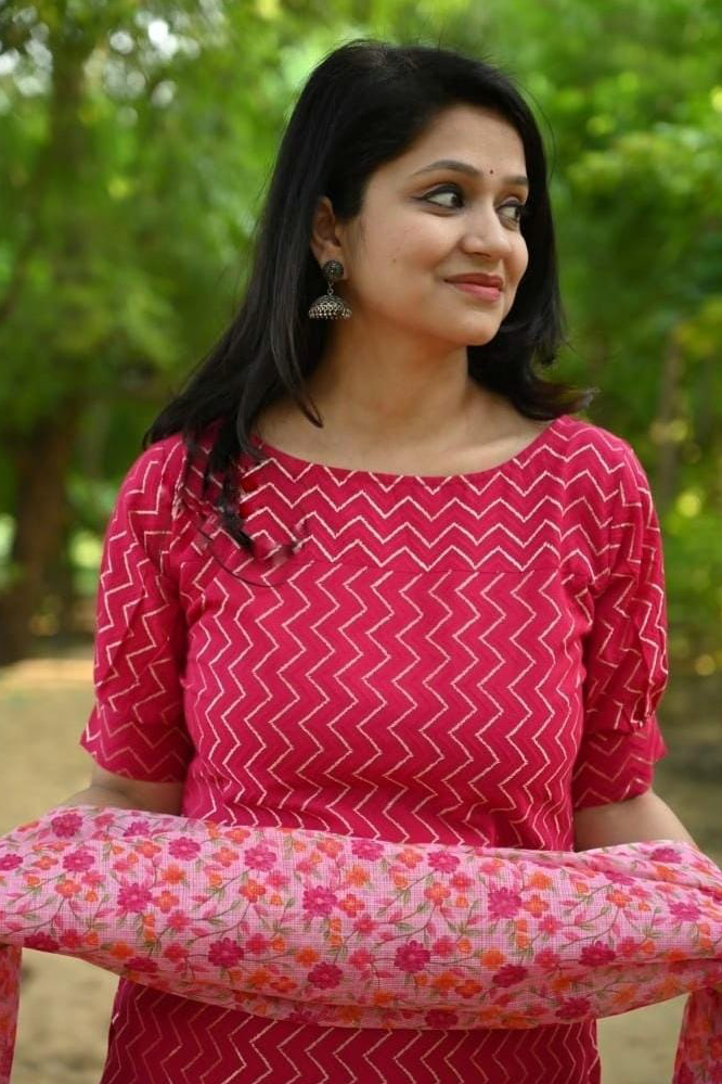 Pink Pure Cotton Kurta with Pyjama & Dupatta Set