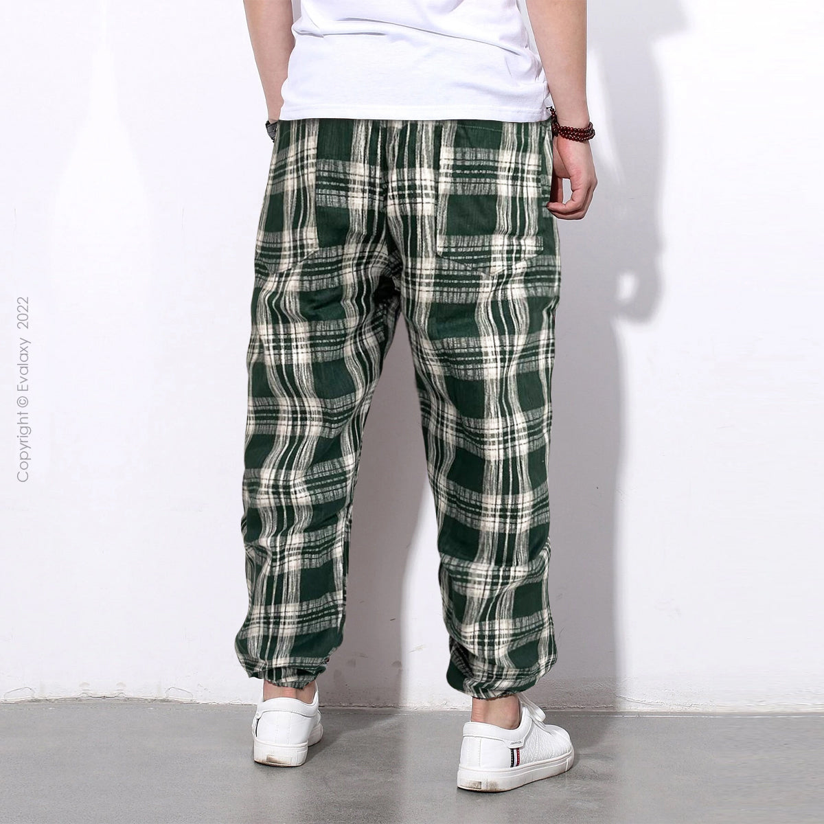Green Big Checkered Premium Jogger Breathable Casual Harem Pants for Men & Women