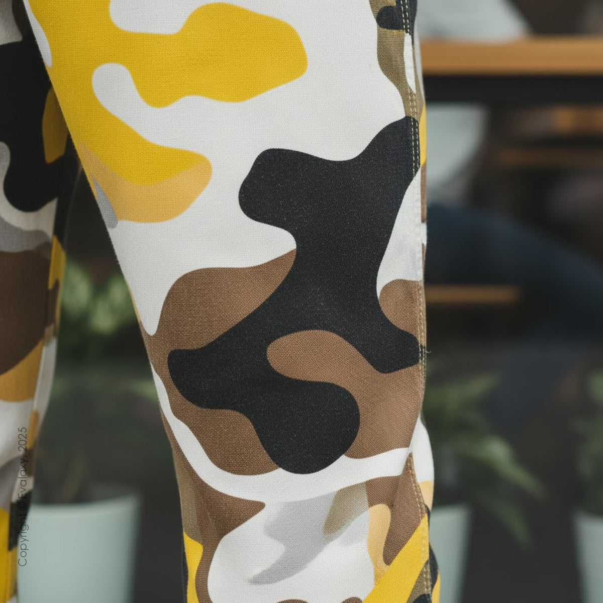 Evalaxy Unisex Yellow Camo Joggers – Streetwear Edition