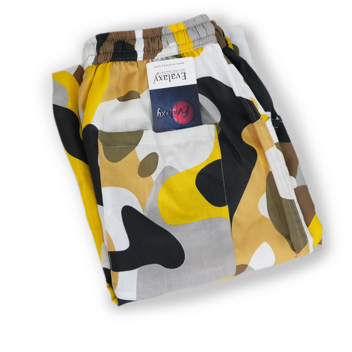 Evalaxy Unisex Yellow Camo Joggers – Streetwear Edition