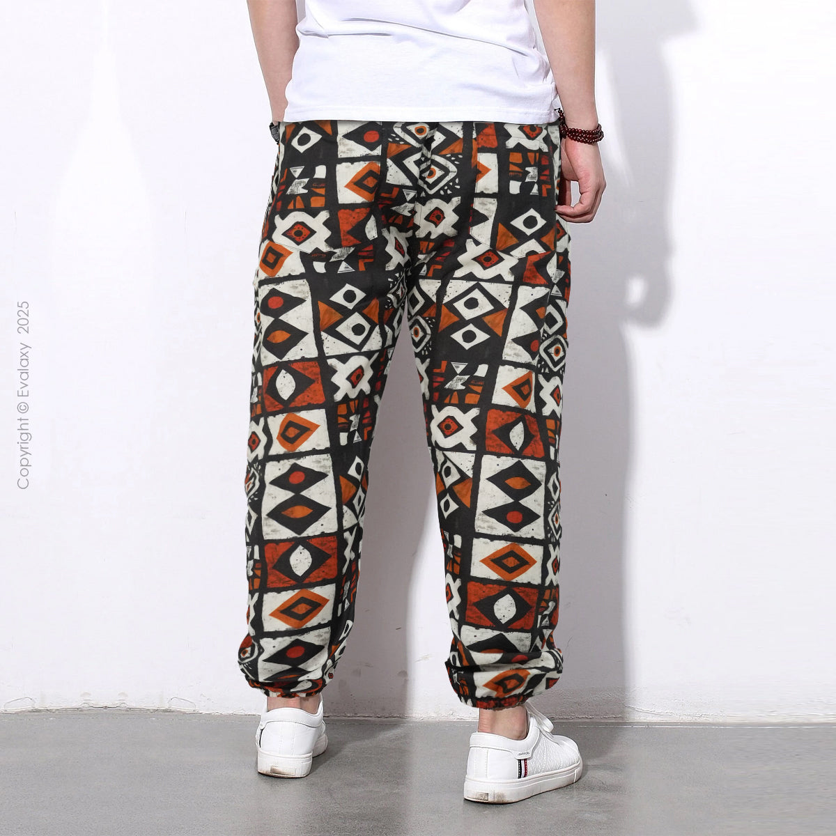 Black Pattern StreetWear Jogger Breathable Casual Harem Pants for Men & Women