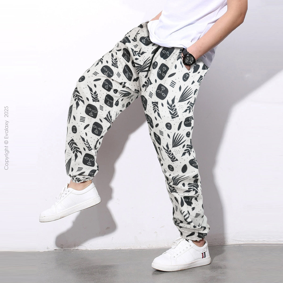 Off White Art StreetWear Jogger Breathable Casual Harem Pants for Men & Women
