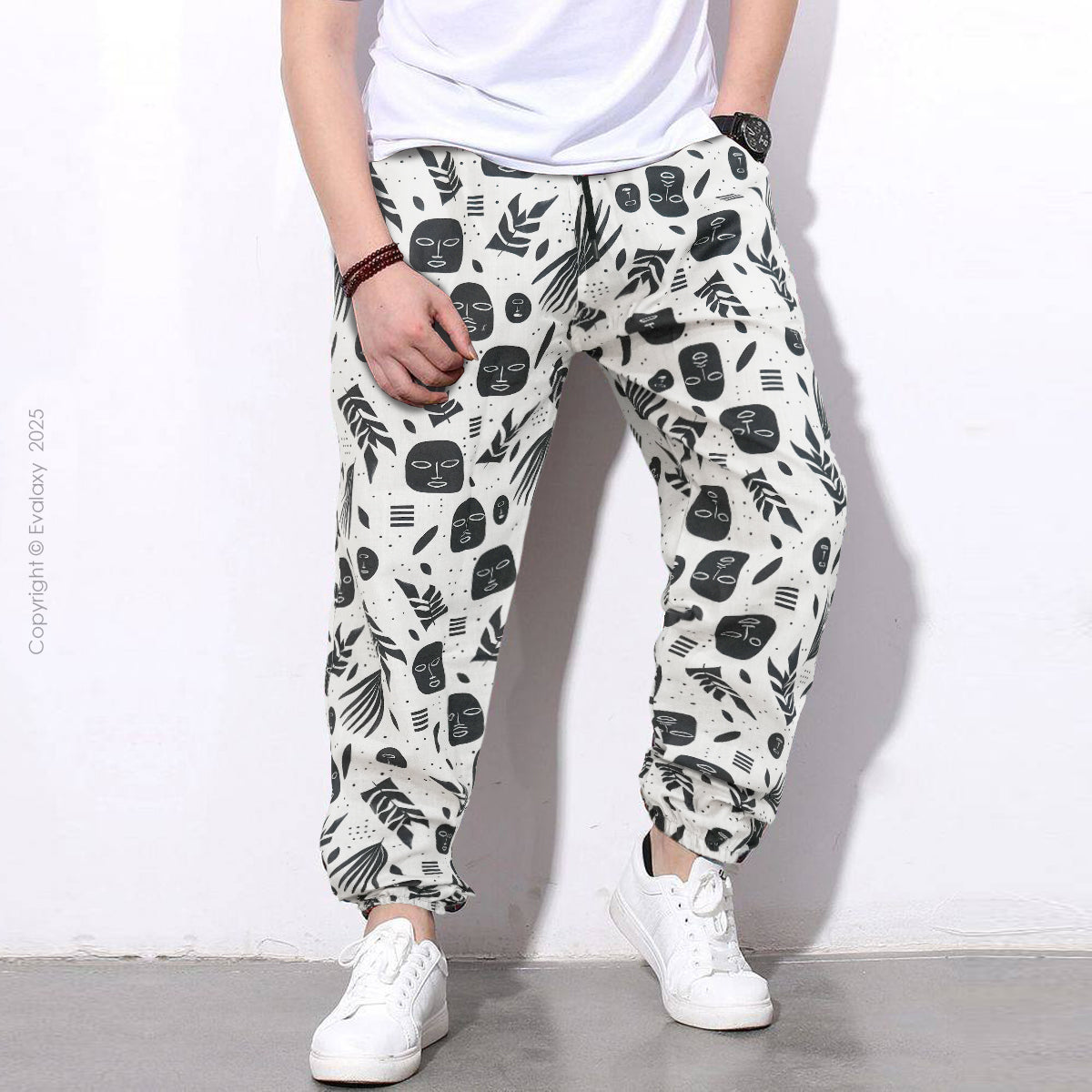 Off White Art StreetWear Jogger Breathable Casual Harem Pants for Men & Women