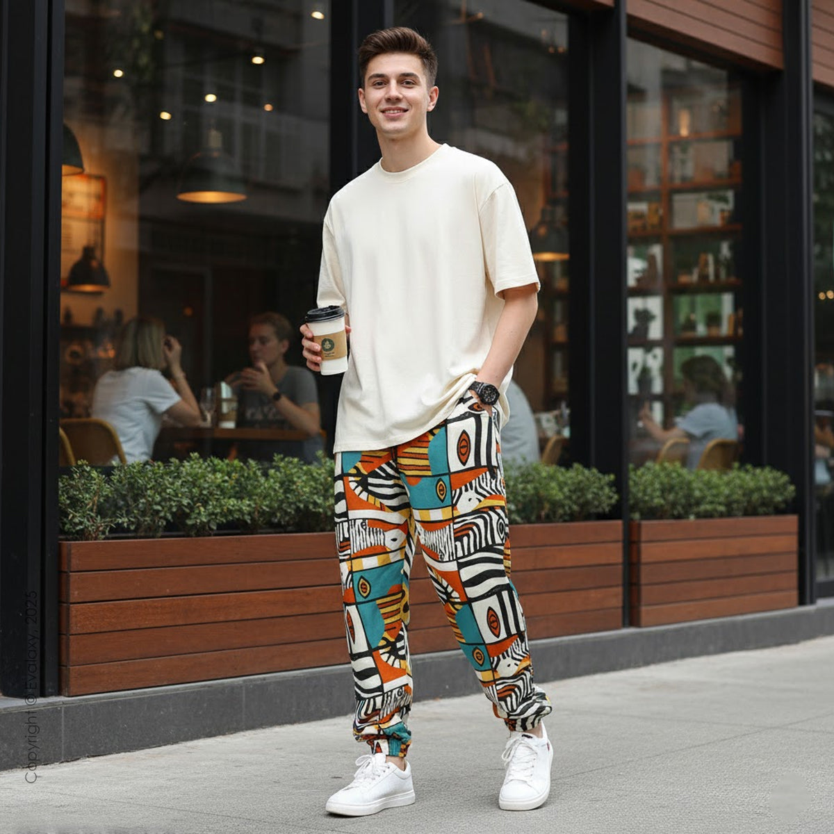 Evalaxy Unisex Tribal Art Joggers – Multicolor Street Fit