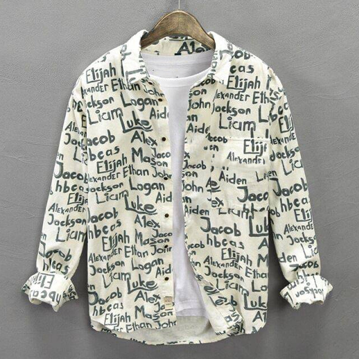 Jackson Text Full-Sleeve Shirts Without Tee