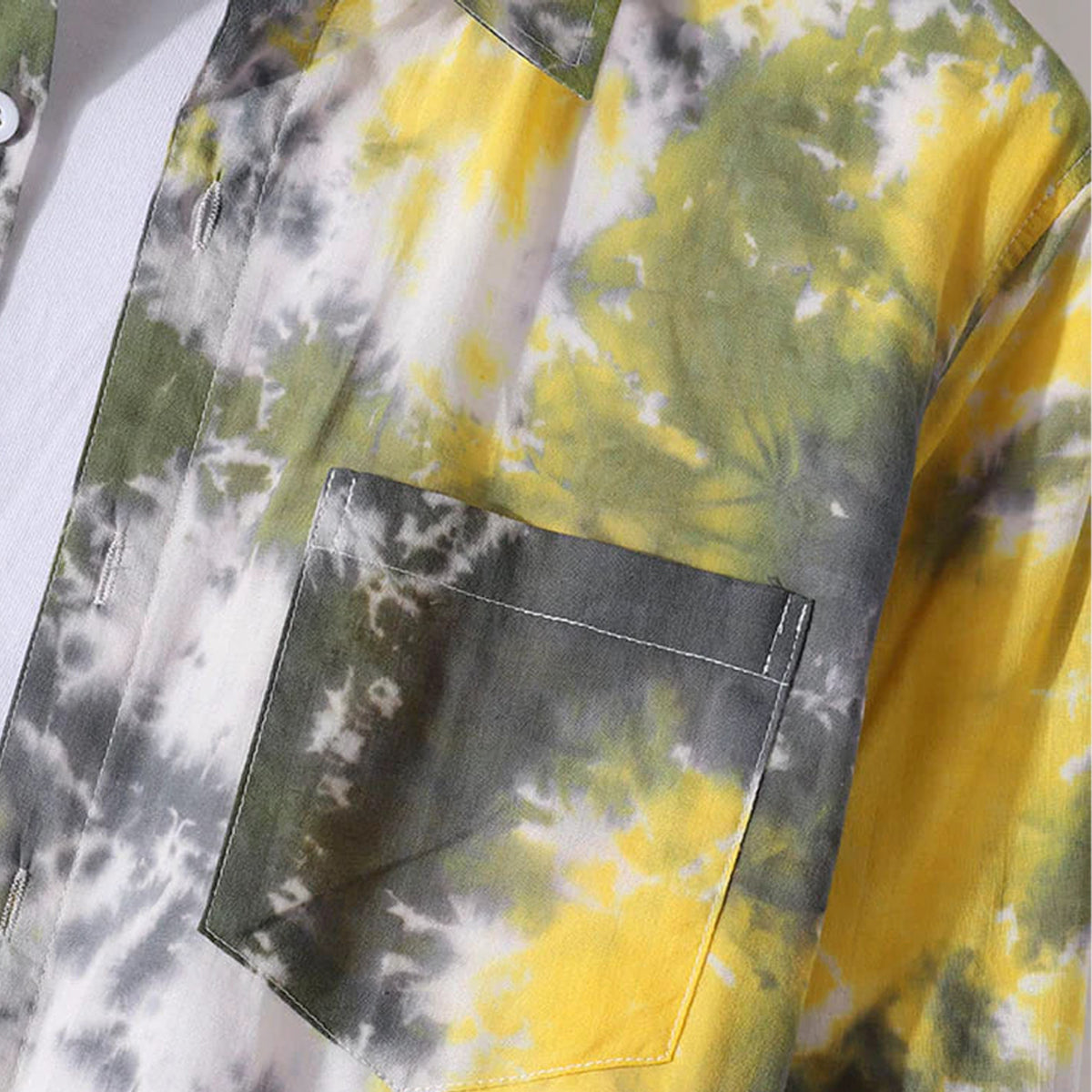 Yellow-Grey Splash Full-Sleeve Shirts Without Tee