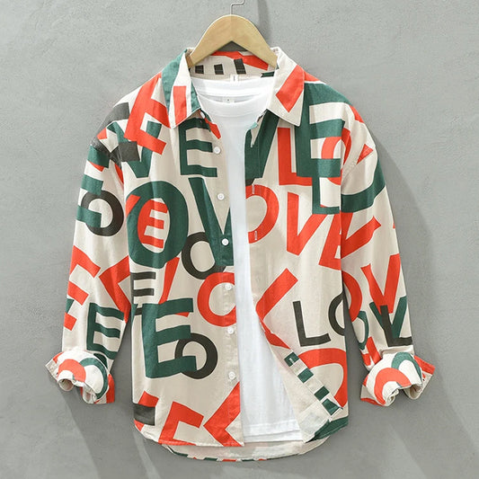 Oro Green Love Text Full-Sleeve Shirts Without Tee