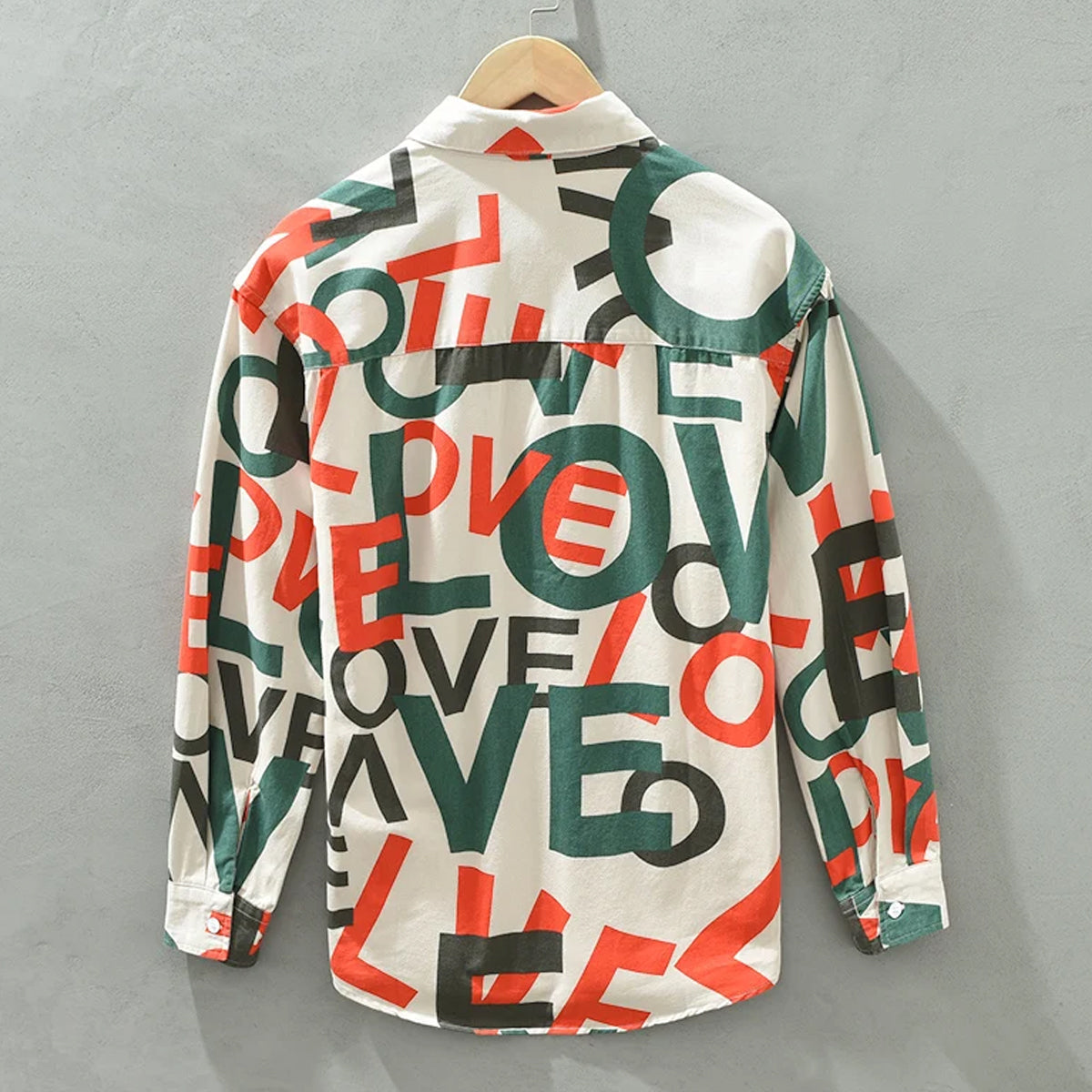 Oro Green Love Text Full-Sleeve Shirts Without Tee
