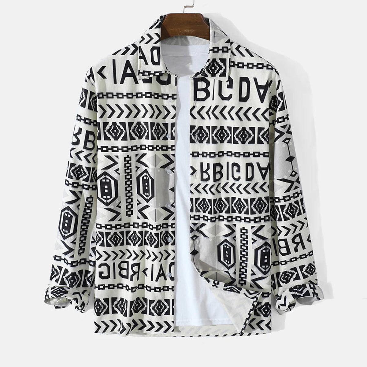 Geomatric Alphabet Full-Sleeve Shirts Without Tee