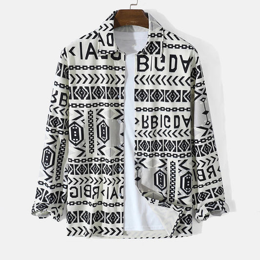 Geomatric Alphabet Full-Sleeve Shirts Without Tee