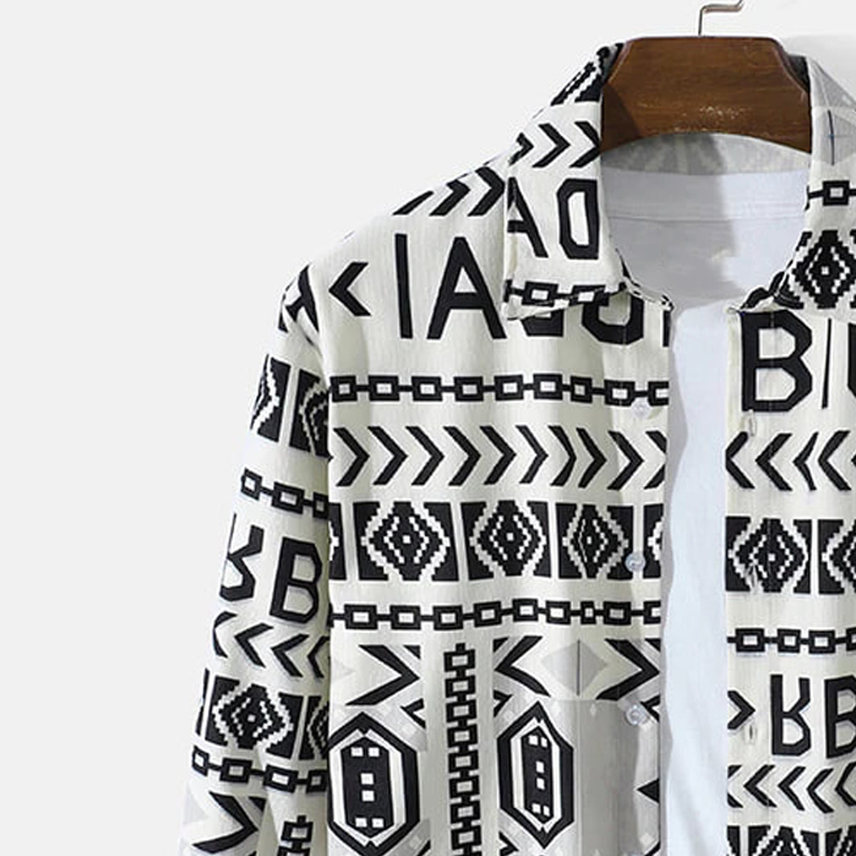 Geomatric Alphabet Full-Sleeve Shirts Without Tee