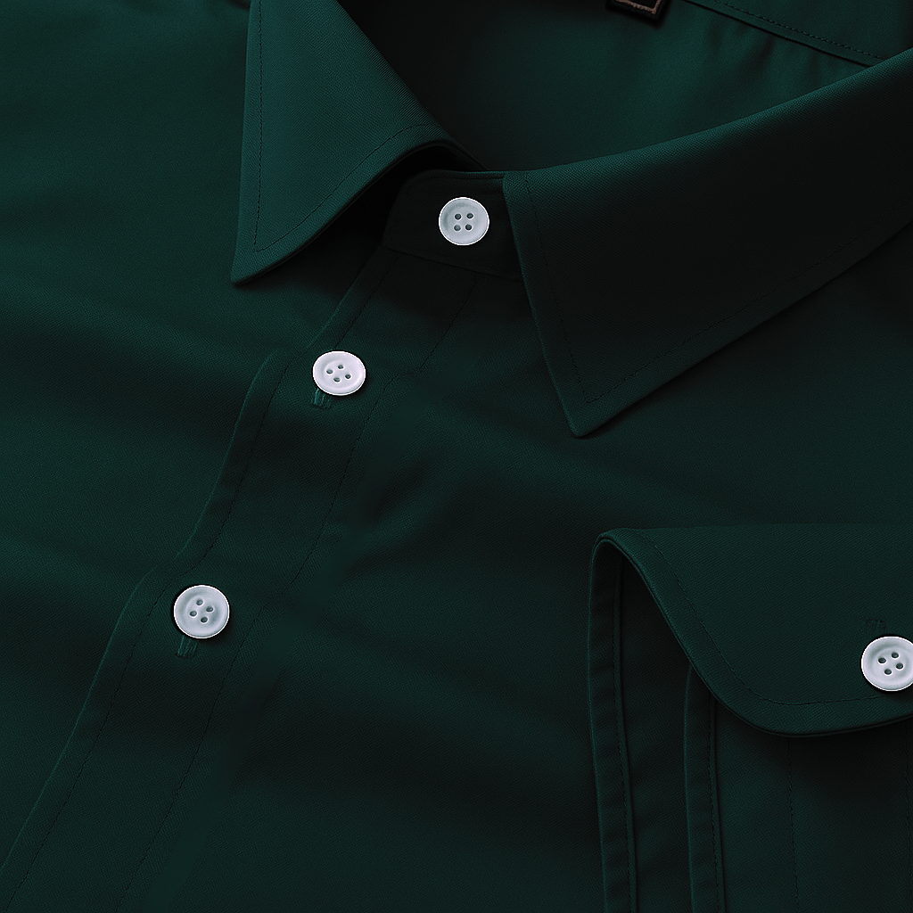 Green Color Pure Cotton Shirt For Men