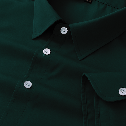 Green Color Pure Cotton Shirt For Men