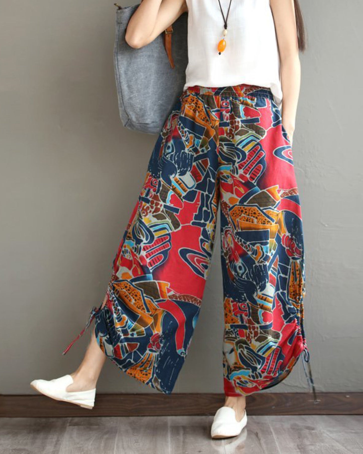 Abstract Pink Stylish Reyon Blend Plazo For Women