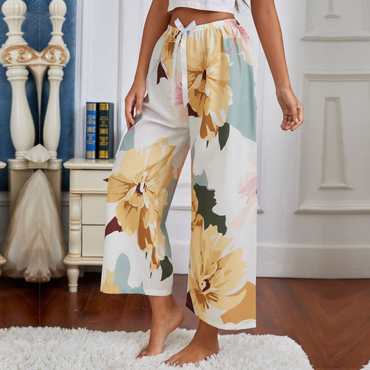 Stylish White Yellow Gotta Plazo For Womens